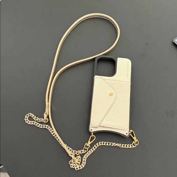 Bandolier Gold Phone Case with Gold Chain I Phone 15 Pro Max - Picture 1 of 3